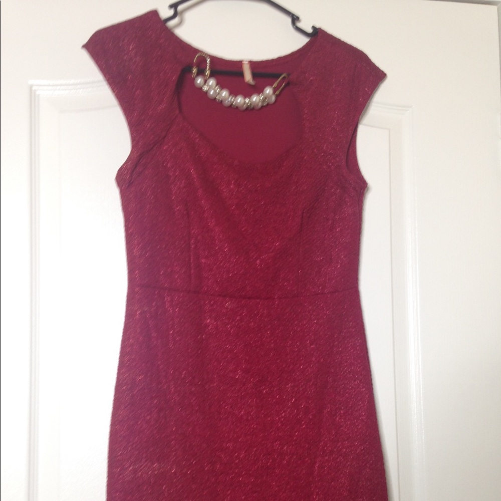 Burgundy mini dress
